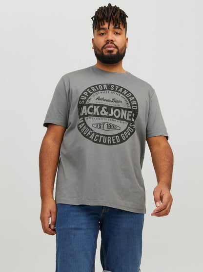 Jeans-T-Shirt, Kurzarm, Rundhalsausschnitt