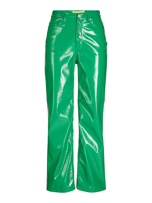 KENYA HW STRAIGHT FAUX LTH PANT - Best clothes.
