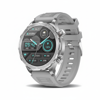 Smartklocka - Bluetooth-samtal, AMOLED HD-skärm, Pulsmätare, NFC, IP68 Vattentät, GPS