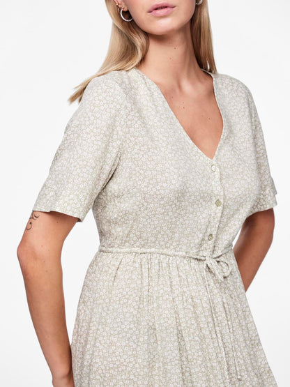 TALA SS STRING TIE MIDI DRESS - Best clothes.